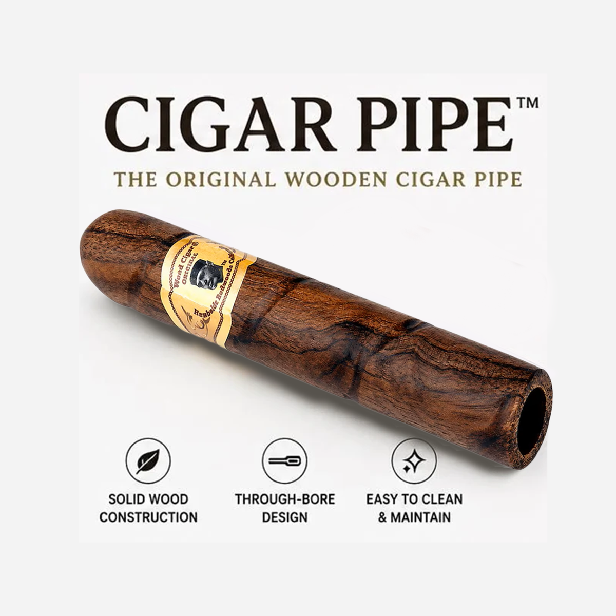 CIGAR PIPE - Tobacco Pipe, Handmade Carved Tobacco Pipe with Accessories
