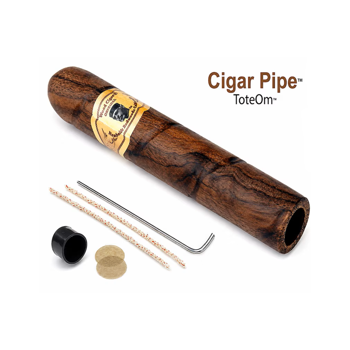 (2) 3 INCH / 5 INCH Original Wooden Cigar Pipes – Small Bowl, Smooth Draw, Portable & Easy to Clean – Gift-Ready