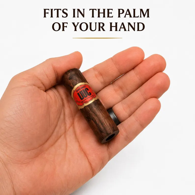 (2) 3 INCH / 5 INCH Original Wooden Cigar Pipes – Small Bowl, Smooth Draw, Portable & Easy to Clean – Gift-Ready